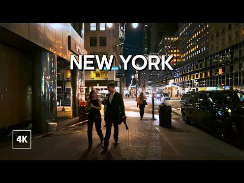 New York, الولايات المتحدة | جولة ليلية في المدينة 4K | 12 سبتمبر 2026
