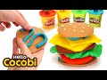 How to make playdoh hamburger  colors for kids  hello cocobi