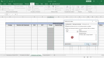 Validación de Datos de Excel 2019