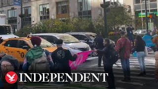 Climate activists block New York's Park Avenue on fifth day of protests