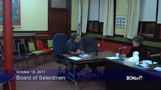 Brookfield MA Board of Selectmen October 18, 2017