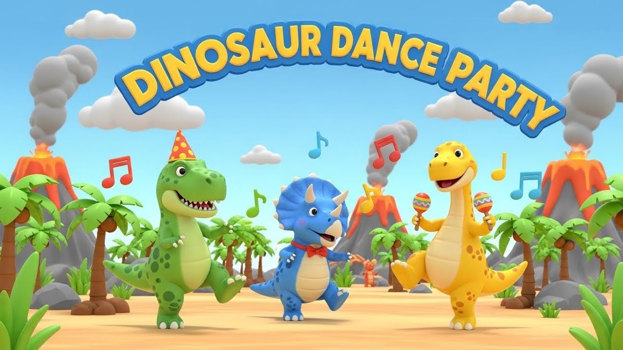 Dinosaur Dance Party 🦖🎶💃 | Fun Prehistoric Song for Kids | Animagic Studio