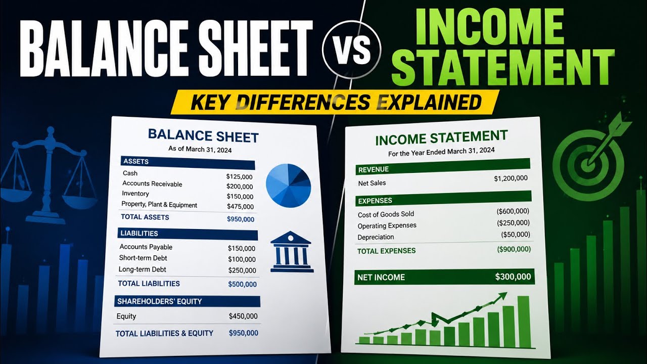 Balance sheet vs Income statement - YouTube
