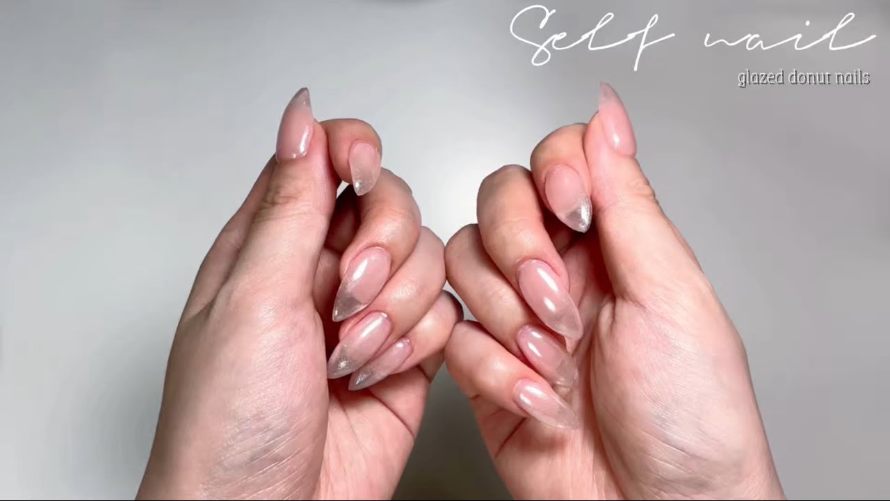 초보 셀프 네일러의 글레이즈드 도넛 네일 ASMR | 셀프네일 | 연장네일 | 글레이즈드 도넛 네일 🍩 | ASMR