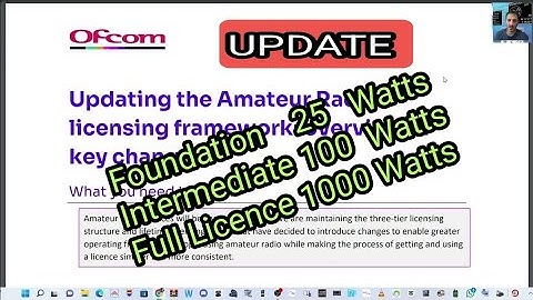 OFCOM : Updating Amateur Radio 2024/5 - Key Changes PDF Released