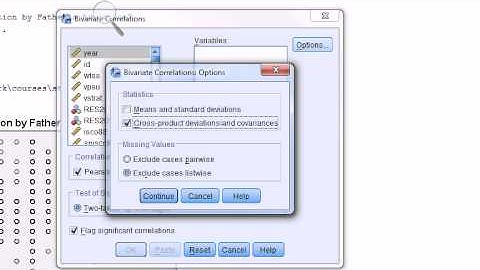 Covariance Correlation SPSS