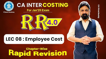 🚀08: Costing Revision | Employee Cost | CA Inter FastTrack RR 4.0 | Jan