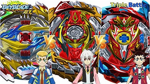 베이블레이드 버스트 슈퍼킹 【 홍데미안 VS 슈 VS 서아진 】 트리플 배틀 ベイブレードバースト超王 Beyblade Burst Sparking