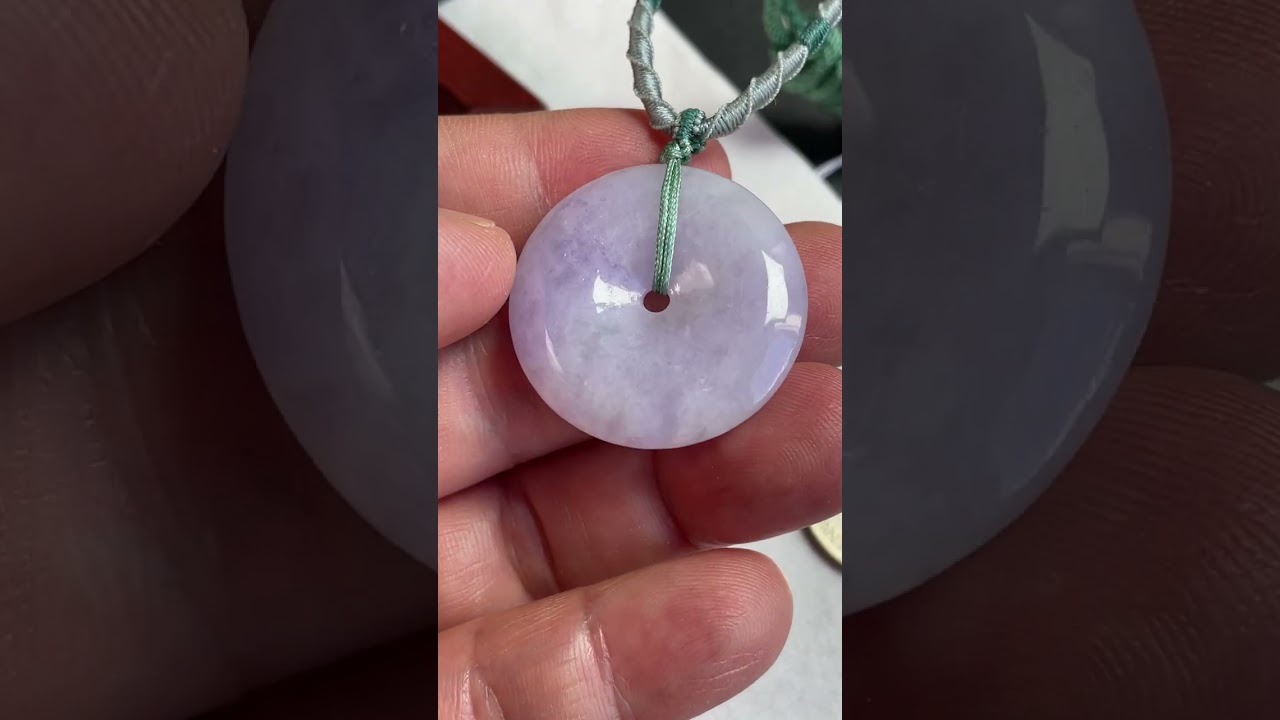 J2377 翡翠冰紫平安扣(30mm直徑)