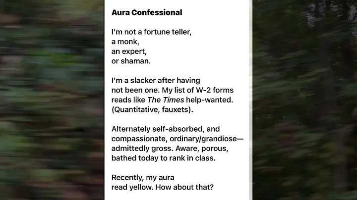 Aura Confessional, poem by Kristen Henderson