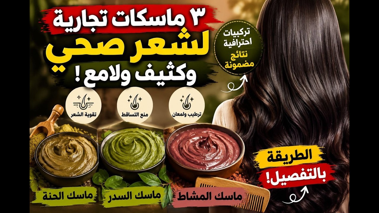 كورس ماسكات الشعر ماسك الحنة و ماسك المشاط و ماسك السدر لتكثيف و اطالة و ترميم الشعر