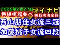 将棋棋譜並べ▲西山朋佳女流三冠ー△加藤桃子女流四段 第19期マイナビ女子オープン挑戦者決定戦「主催：株式会社マイナビ」