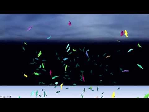 Schooling of fish using NetLogo 3D and jMonkeyEngine
