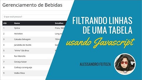 Filtrando linhas de uma tabela usando Javascript