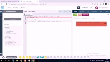 JavaScript სავარჯიშო 2.4.6 T- shirt shop / codehs.com / ლევან ნიშნიანიძე