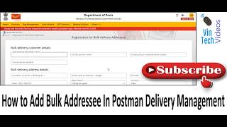 How To Add Bulk Addressee In Postman And Delivery Management Bulk Payee Vin Tech Videos