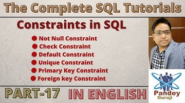 17. Constraints in SQL|Not Null,Check,Default,Unique, Primary Key, Foreign Key,Composite Key Part-1