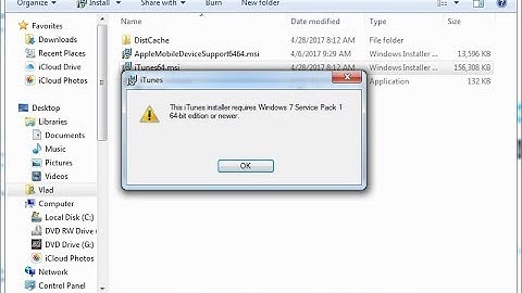 iTunes installer requires windows 7 service pack 1 Problem Fixing || 100% official Checking