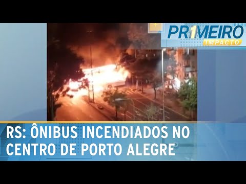 Video grupo-incendeia-dois-onibus-e-bloqueia-avenida-em-porto-alegre-primeiro-impacto-20-05-24