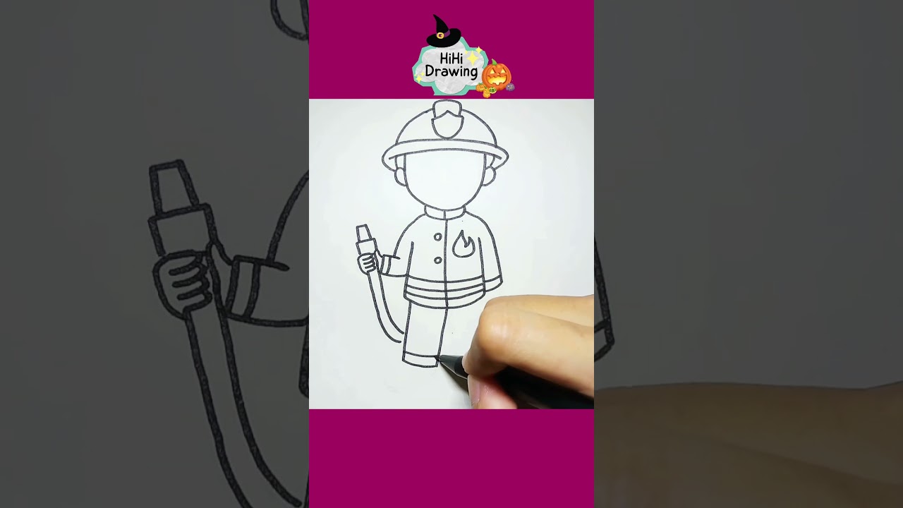 How To Draw a Firefighter Easily 