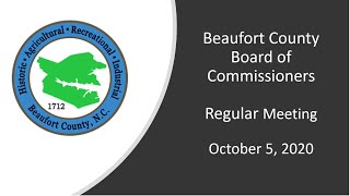 October 5, 2020 Beaufort County Board of Commissioners Meeting