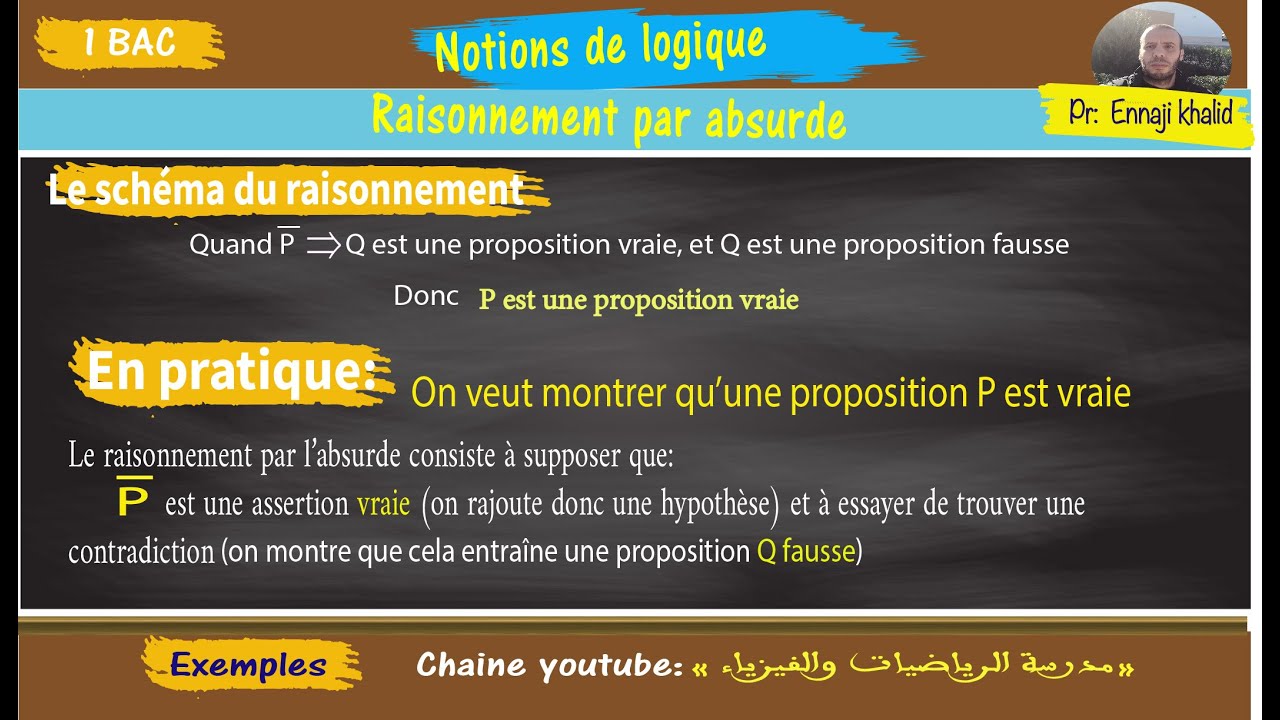 Raisonnement par absurde cours et exemples YouTube
