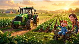 Farm Tractor Time 🚜 | Fun Tractor Song for Kids | Sing Along Farm Nursery Rhyme