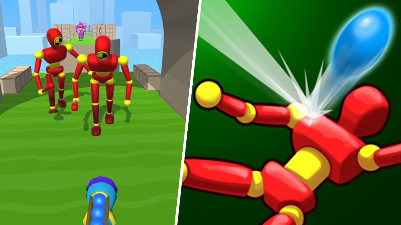 TENTE DERRUBAR OS BONECOS DE BORRACHA DE CIMA DO PRÉDIO!! (Jogos de celular)