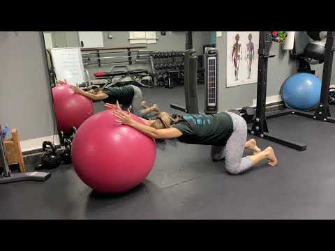 Stability Ball Lat Stretch