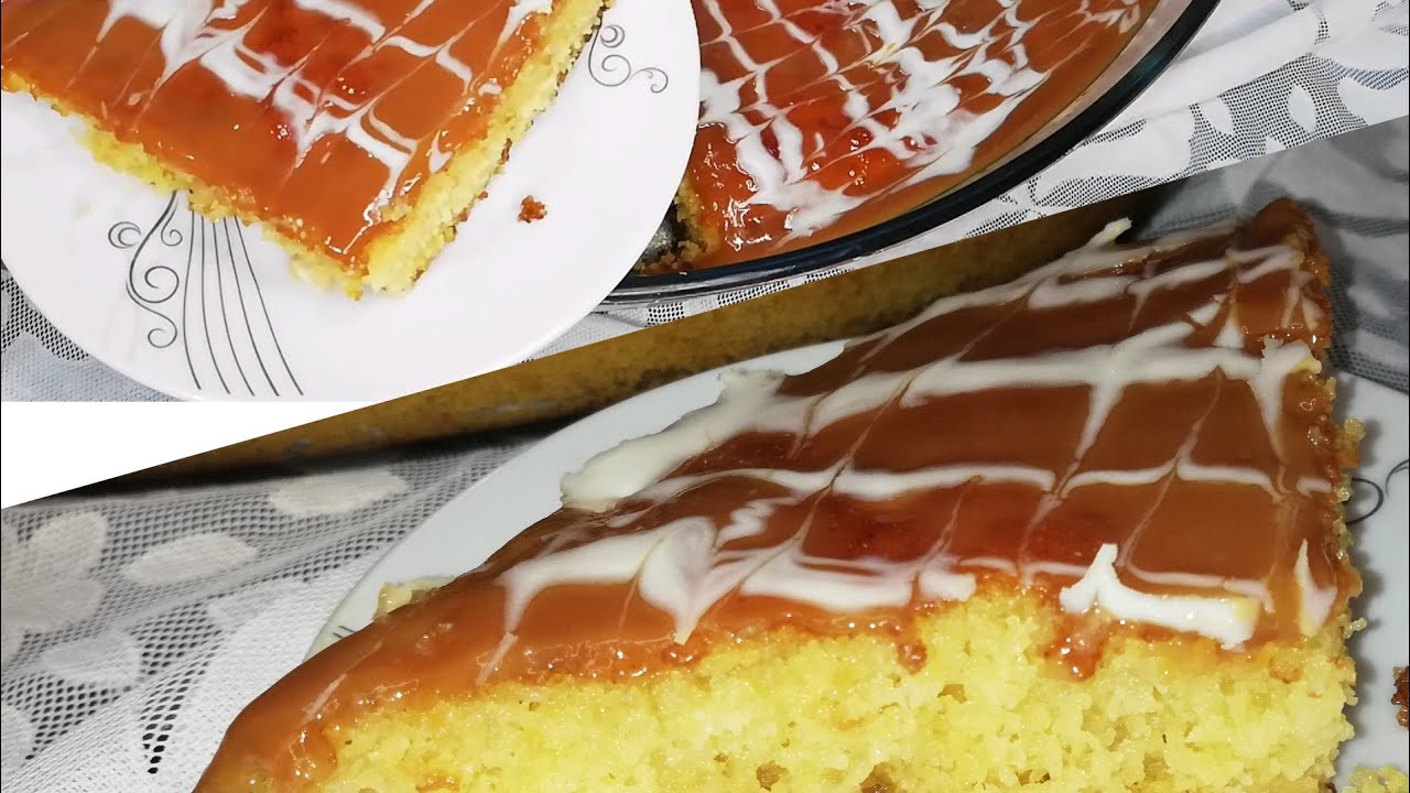 بسبوسة بالكراميل خطيرة فالمذاق😮 وبنينة بزاف 👌😋 سهلة التحضير