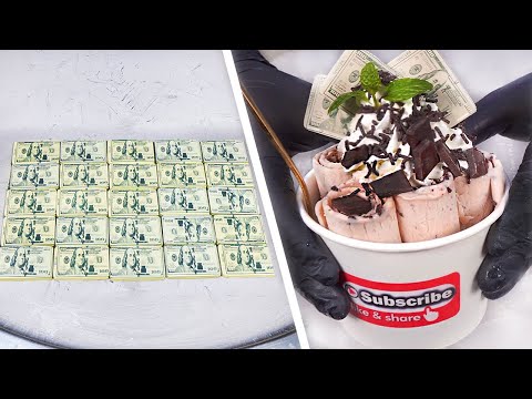 How to Make IceCream From Dollar Money | Dollar Money IceCream Roll ASMR ICE ROLLS WORLD