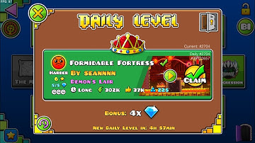 Daily Level #38 | Formidable Fortress By Seannnn 100% | geometry Dash 2.2