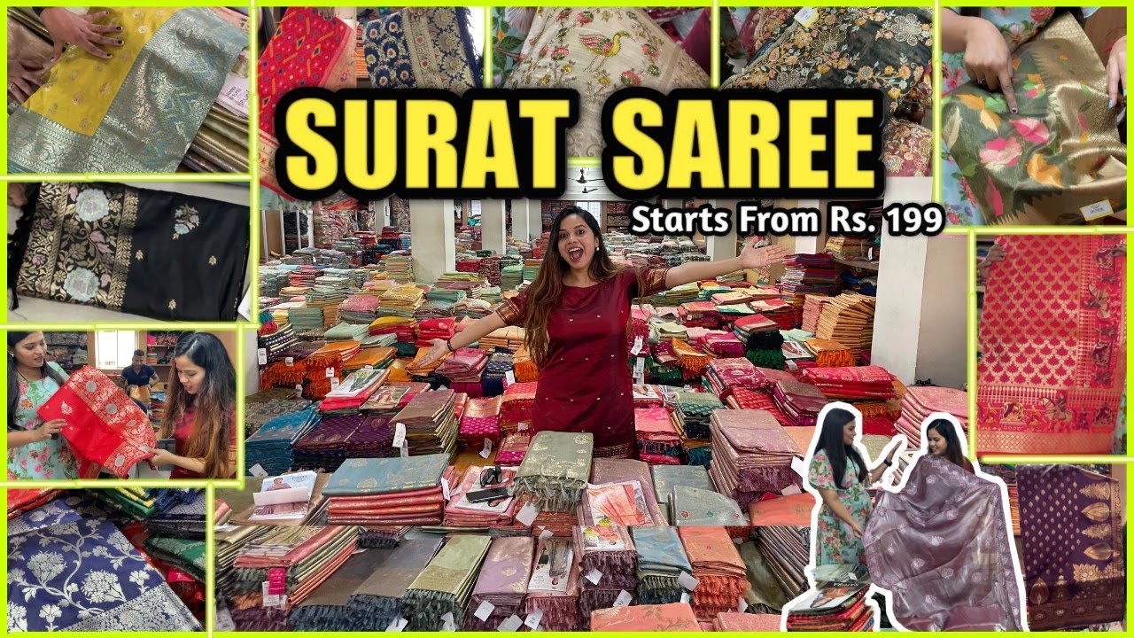 साड़ी मार्केट- Surat Saree | Biggest Saree Manufacturer | Saree Wholesale Market Surat 