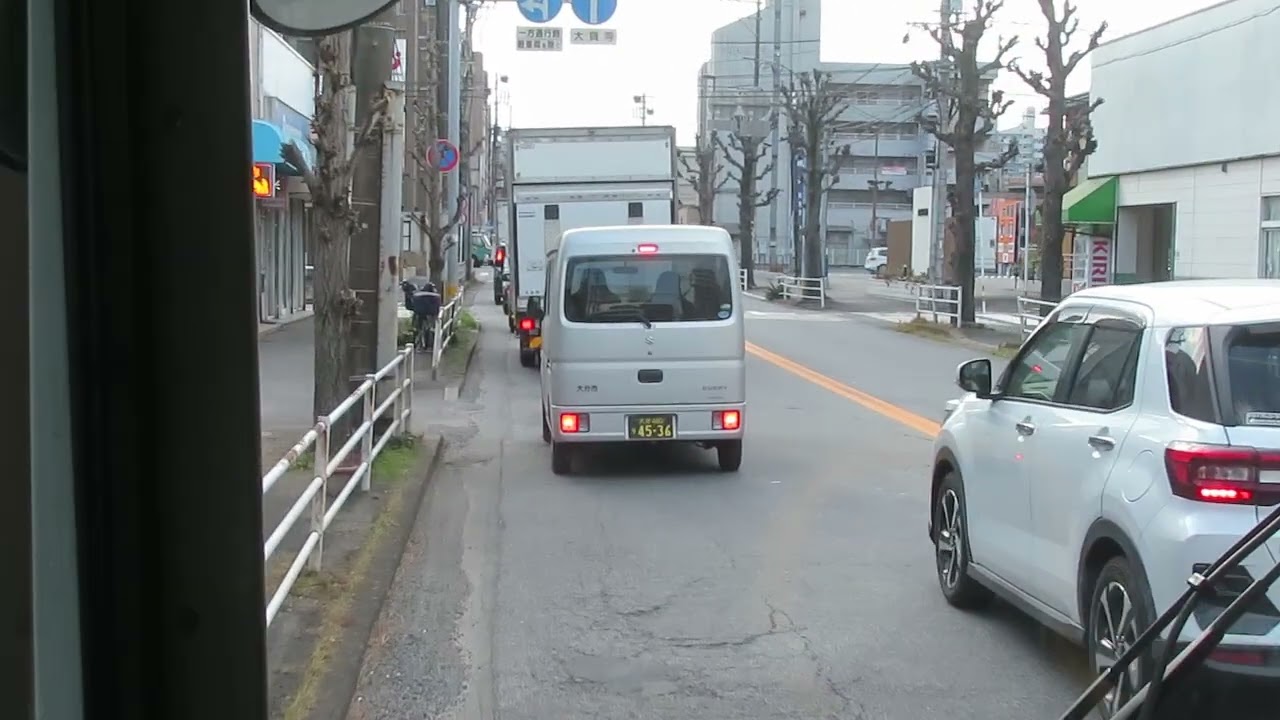 大分交通1078　5号地車庫⇒中島⇒大分駅前　前面展望動画