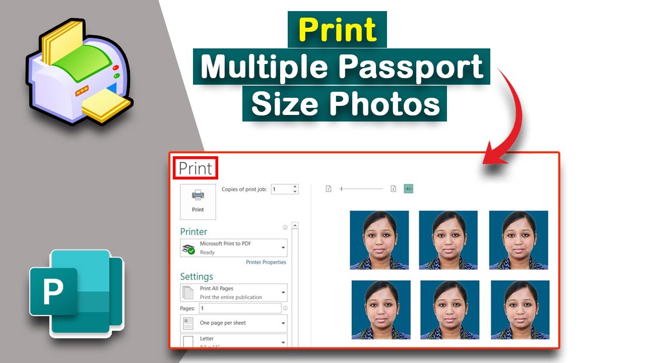 How to print multiple passport size photos per page in publisher