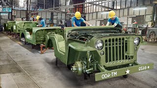 : Inside Local Factory Building Jeep Vehicle Body by Hands