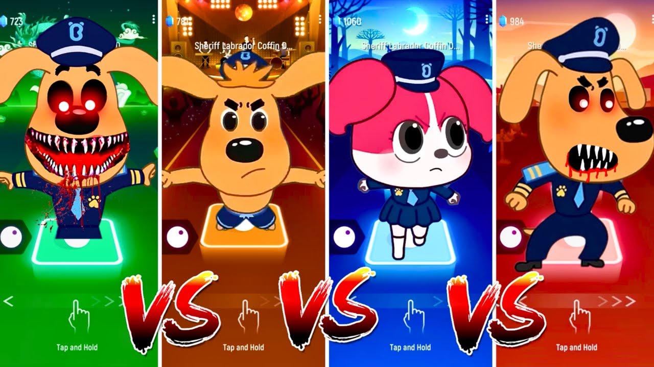 Sheriff Labrador Team 🐾🆚️ Sheriff Labrador Exe Team 👮‍♂️💥 Who Is the Best? 🎯  #tileshop #coffindance