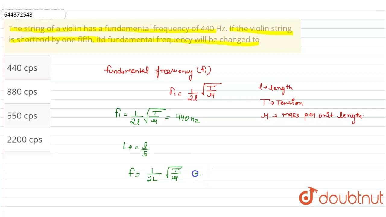 The string of a violin has a fundamental frequency of 440 Hz. If the