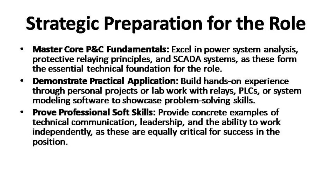 Protection and Control (P&C) Engineering Specialist Internship Job Analysis