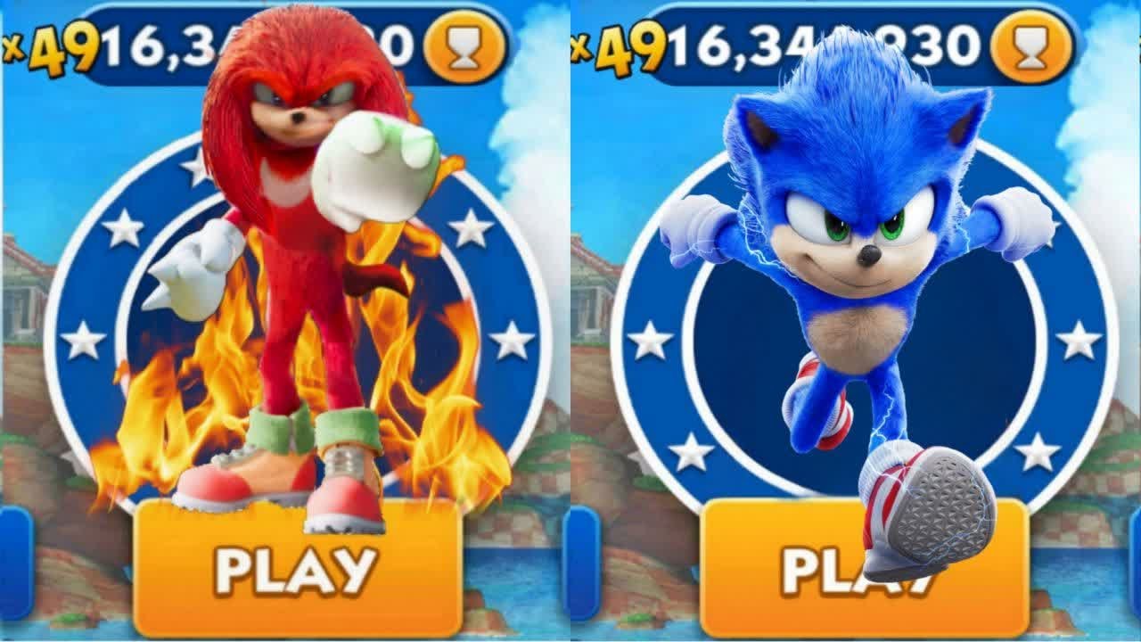Sonic Dash - Sir Knuckles VS Movie Sonic _ Movie Sonic vs All Bosses ...