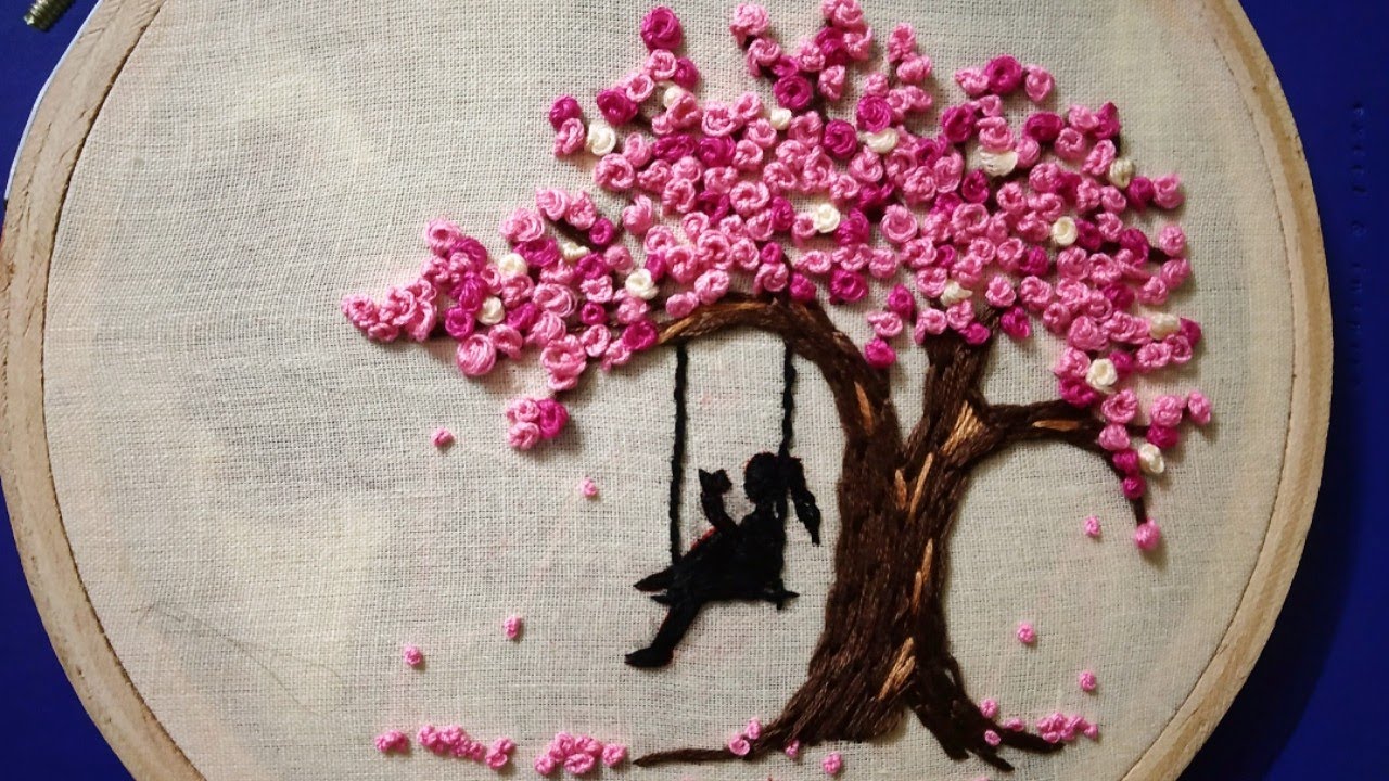 Tree and Flower design for hand embroidery , embroidery designs embroidery hacks 