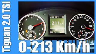 VW Tiguan 2.0 TSI 0-213 km/h Launch Control DSG FAST! Acceleration Test Autobahn