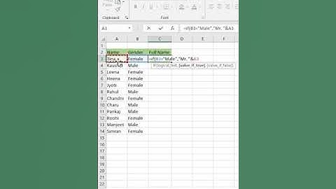 How To Enter Mr. & Ms. Before Name In Excel Sheet With Some Magic 😎 #shorts