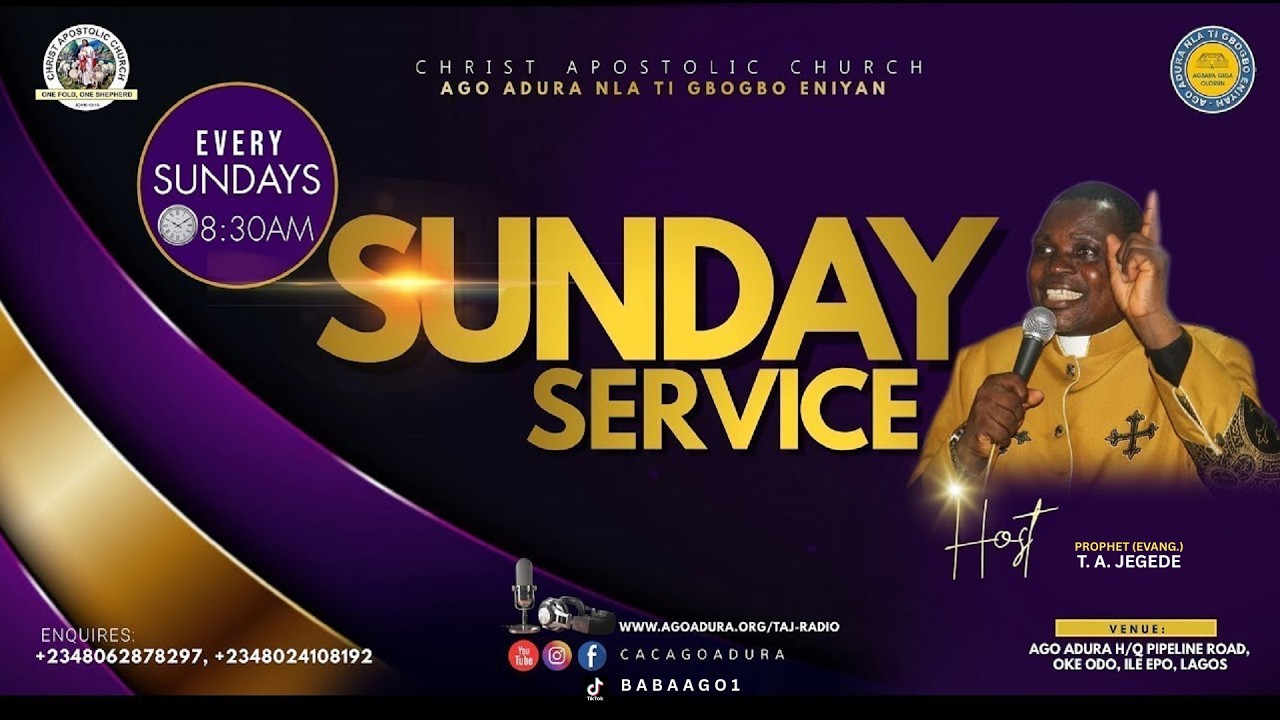 SUNDAY SERVICE || 8 MARCH 2026 || CAC AGO ADURA || PROPHET T.A. JEGEDE