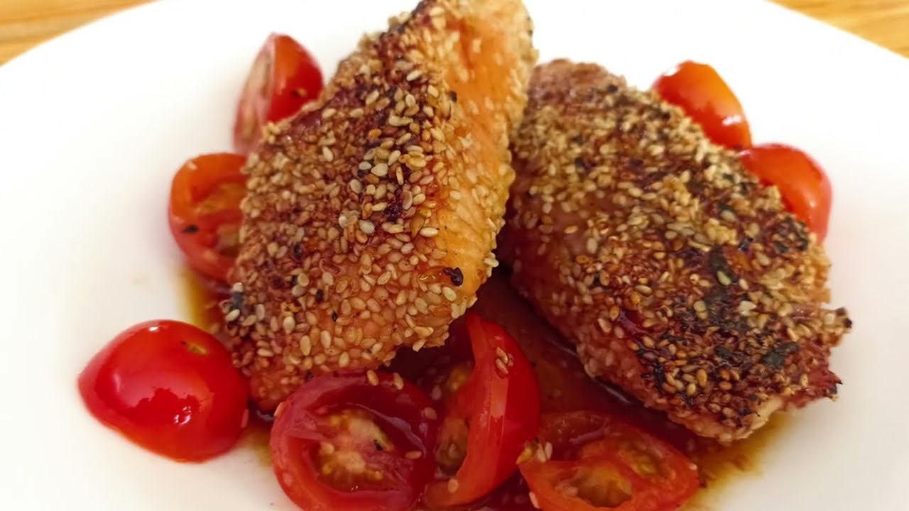 SALMÓN CON COSTRA DE AJONJOLÍ - EN 10 MINUTOS