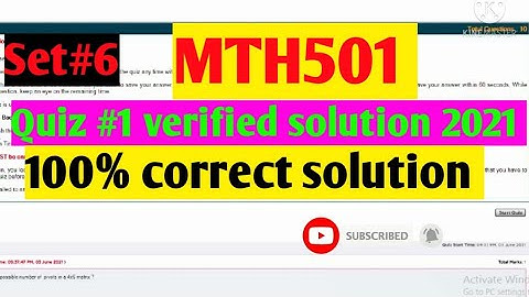 MTH501 :Quiz 1verified solution ||100%correct solution ||set-6||Maths by Zahfran