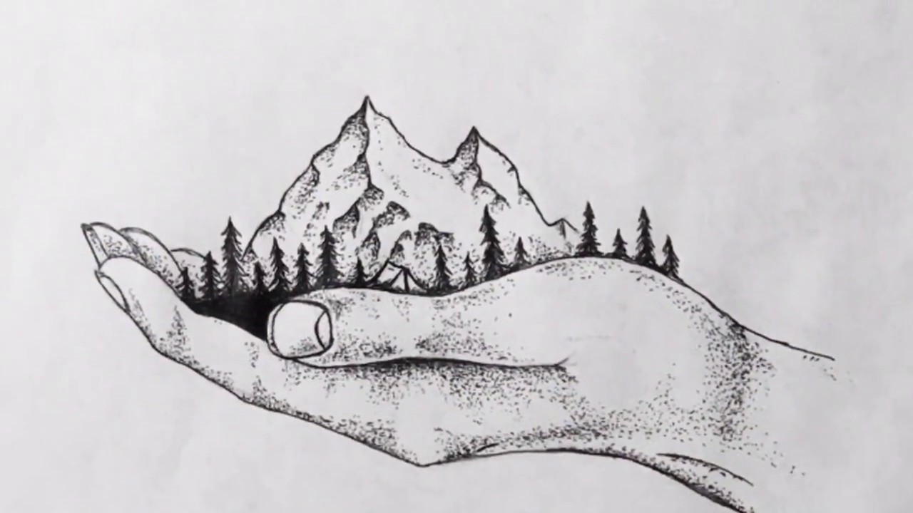 Mountain in Hand Pen Sketch | Sam Kinnard - YouTube