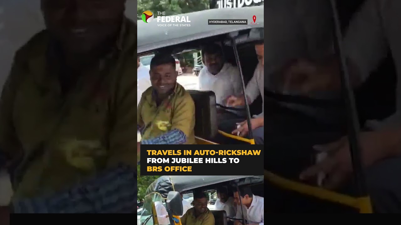 KTR takes auto ride, wants govt to fulfil promises made to drivers