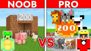 Noob Vs Pro: GIANT ZOO Build Challenge in Minecraft