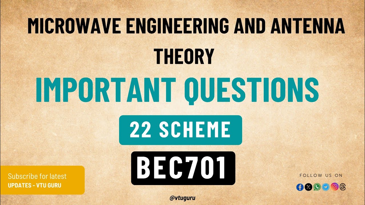 BEC701 Microwave Engineering and Antenna Theory Important Questions ...